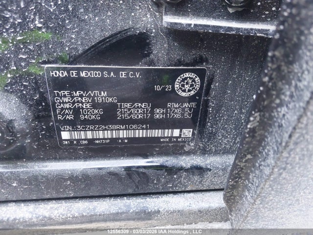 3CZRZ2H38RM106241 Honda HR-V LX