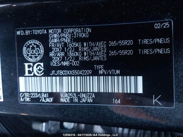 JTJTBCDXXS5042209 Lexus Gx550