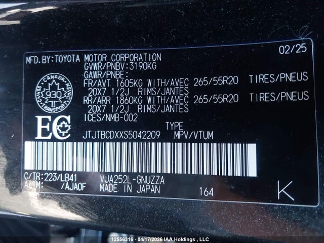 JTJTBCDXXS5042209 Lexus Gx550