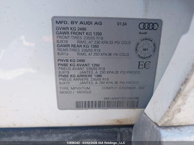 WA1AAAFY0R2063096 Audi Q5 Komfort 45