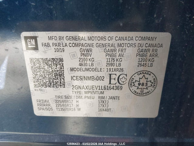 2GNAXUEV1L6164369 Chevrolet Equinox
