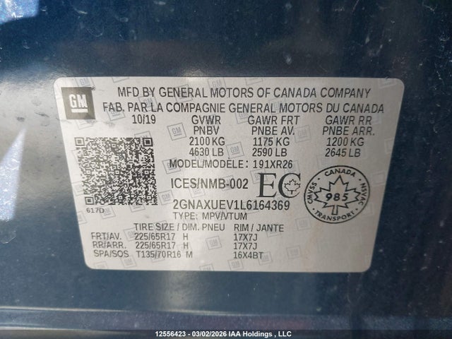 2GNAXUEV1L6164369 Chevrolet Equinox