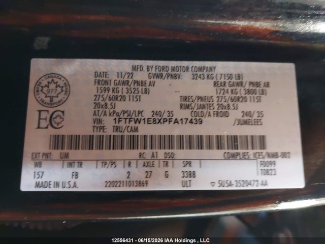 Ford F150 Supercrew 2023 1FTFW1E8XPFA17439 Image 9