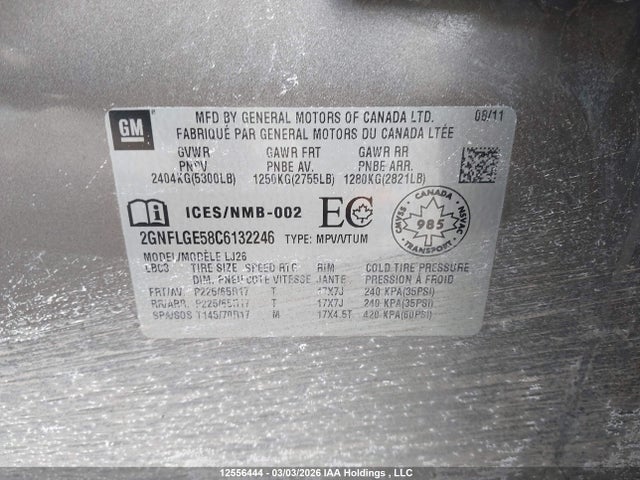 Продажа на аукционе авто 2012 Chevrolet Equinox Ltz, vin: 2GNFLGE58C6132246, номер лота: 12556444
