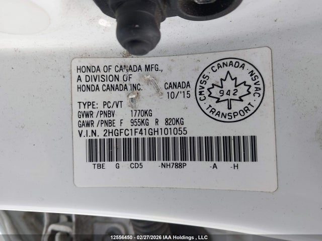 Honda CIVIC EX 2016 2HGFC1F41GH101055 Image 9