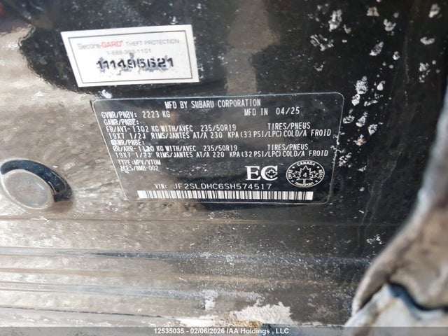 Subaru Forester Sport 2025 JF2SLDHC6SH574517 Image 9