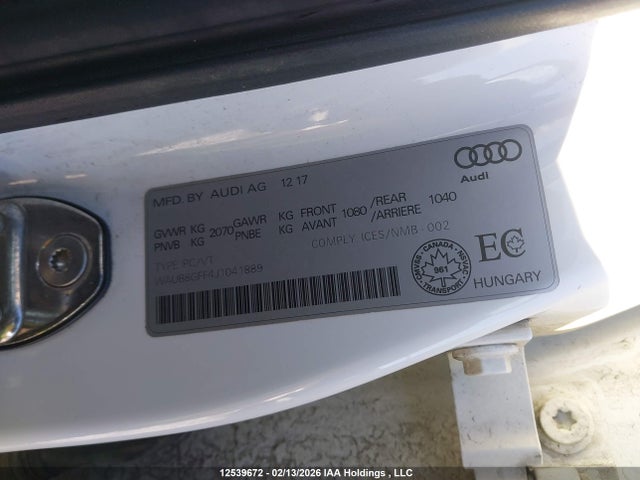 WAUB8GFF4J1041889 Audi A3 2.0t Komfort