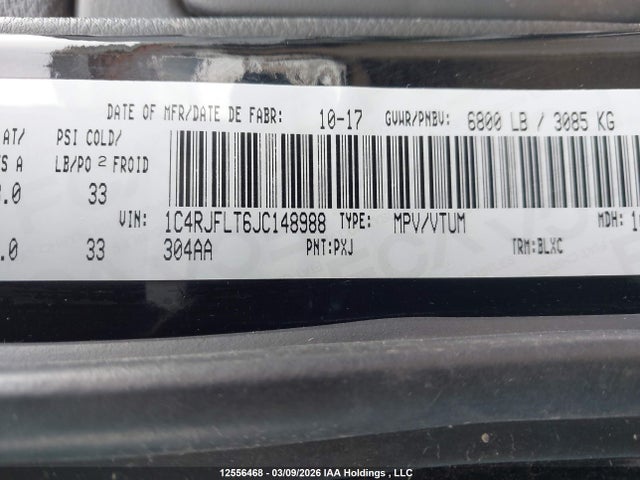 Продажа на аукционе авто 2018 Jeep Grand Cherokee, vin: 1C4RJFLT6JC148988, номер лота: 12556468