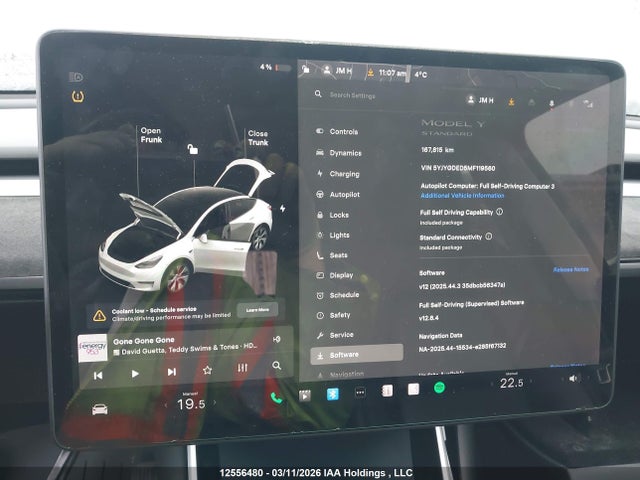2021 Tesla Model Y Standard Range Rear-wheel Drive მანქანა იყიდება აუქციონზე, vin: 5YJYGDED5MF119560, აუქციონის ნომერი: 12556480