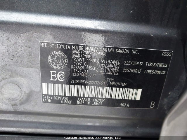 Aukcja sprzedaży 2025 Toyota Rav4, vin: 2T3R1RFV4SC532461, numer aukcji: 12556519