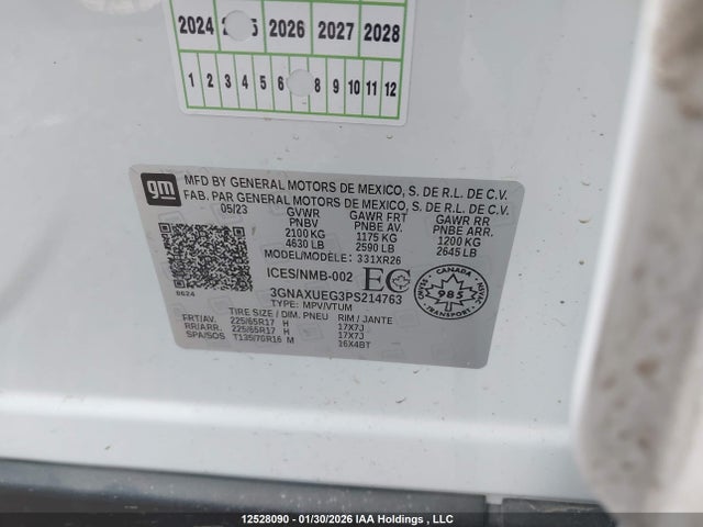 3GNAXUEG3PS214763 Chevrolet EQUINOX LT