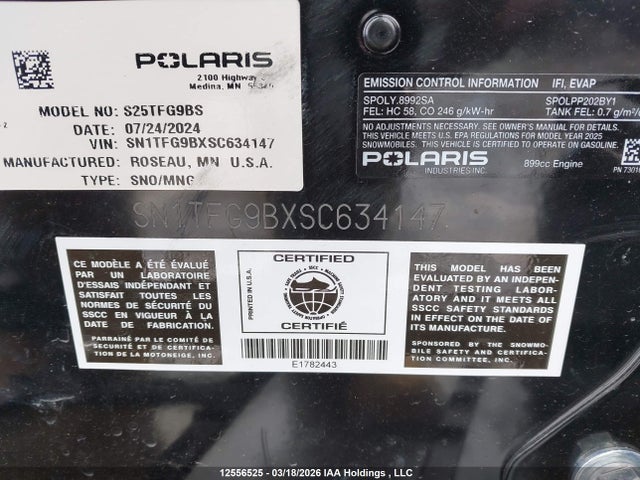 SN1TFG9BXSC634147 Polaris Polaris