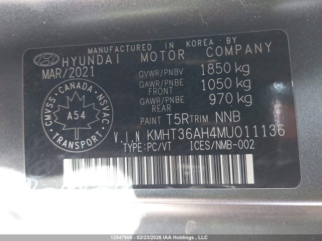 KMHT36AH4MU011136 Hyundai Veloster N Manual
