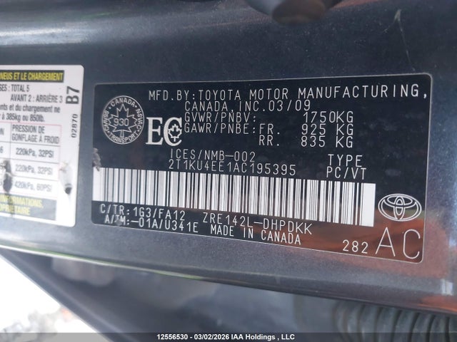 Aukcja sprzedaży 2010 Toyota Corolla Matrix, vin: 2T1KU4EE1AC195395, numer aukcji: 12556530