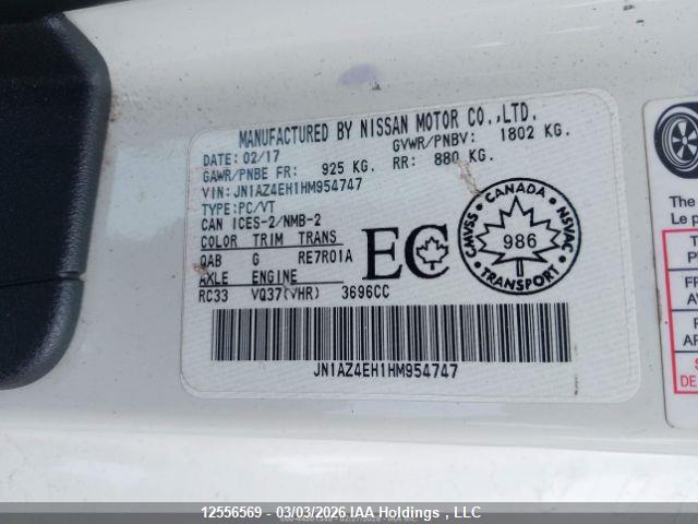 JN1AZ4EH1HM954747 Nissan 370z Tour/spt/tech/nismo/tech
