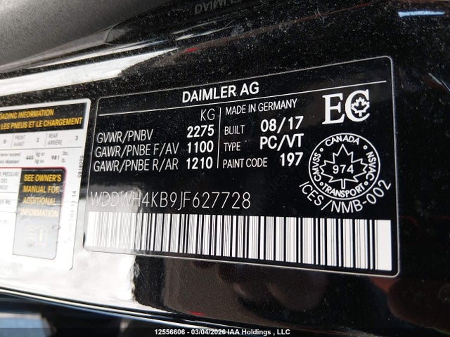 WDDWH4KB9JF627728 Mercedes-Benz C 300 4matic