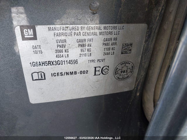 1G6AH5RX3G0114596 Cadillac Ats Turbo Luxury Collection