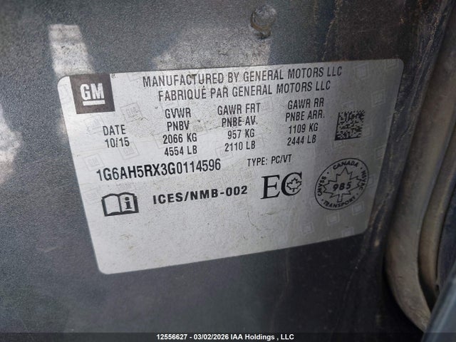 1G6AH5RX3G0114596 Cadillac Ats Turbo Luxury Collection