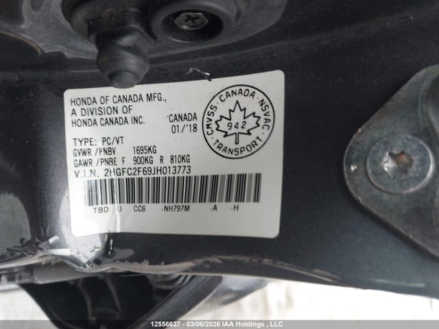 2018 Honda Civic მანქანა იყიდება აუქციონზე, vin: 2HGFC2F69JH013773, აუქციონის ნომერი: 12556637
