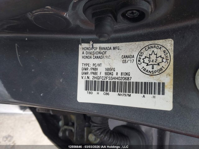 Aukcja sprzedaży 2017 Honda Civic Lx, vin: 2HGFC2F55HH020687, numer aukcji: 12556646