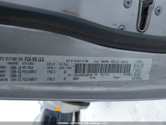 12556664 :رقم المزاد ، 1C4NJRAB0GD683344 vin ، 2016 Jeep Patriot مزاد بيع