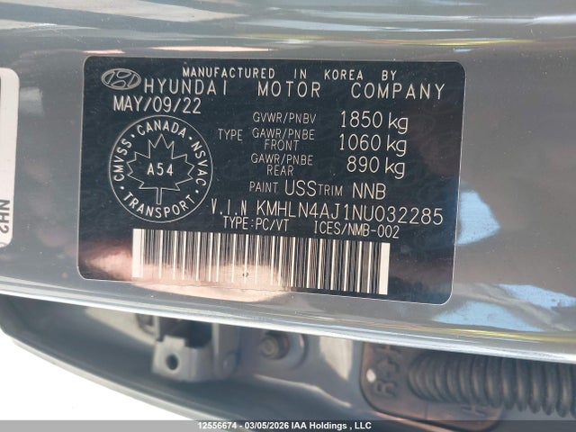 KMHLN4AJ1NU032285 Hyundai Elantra Limited