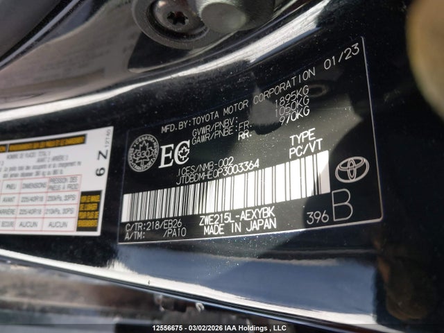 Aukcja sprzedaży 2023 Toyota Corolla Hybrid Xse, vin: JTDBDMHE0P3003364, numer aukcji: 12556675