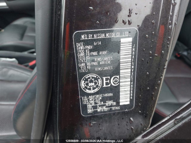 12556689 :رقم المزاد ، JN8AF5MVXET480886 vin ، 2014 Nissan Juke Nismo/sl/sv مزاد بيع