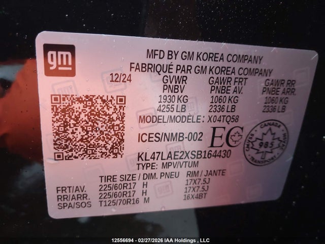 Aukcja sprzedaży 2025 Buick Envista Preferred, vin: KL47LAE2XSB164430, numer aukcji: 12556694