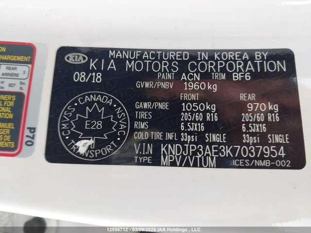 KNDJP3AE3K7037954 KIA Soul Ev Ev-e