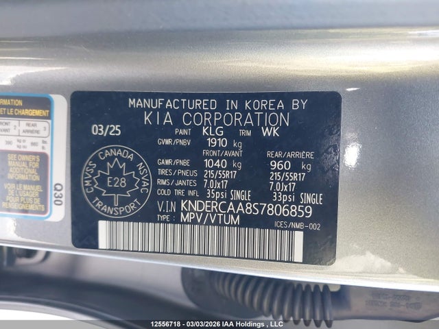 Aukcja sprzedaży 2025 Kia Seltos Ex Premium, vin: KNDERCAA8S7806859, numer aukcji: 12556718