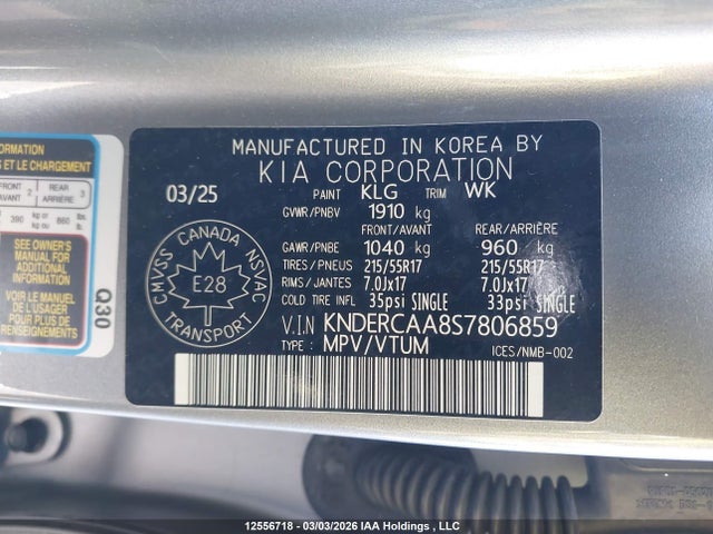Aukcja sprzedaży 2025 Kia Seltos Ex Premium, vin: KNDERCAA8S7806859, numer aukcji: 12556718