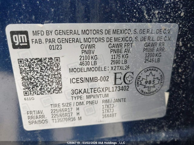 12556719 :رقم المزاد ، 3GKALTEGXPL173402 vin ، 2023 Gmc Terrain Sle مزاد بيع