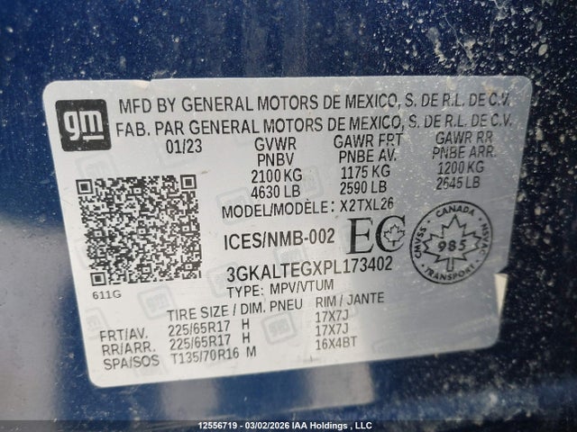 12556719 :رقم المزاد ، 3GKALTEGXPL173402 vin ، 2023 Gmc Terrain Sle مزاد بيع