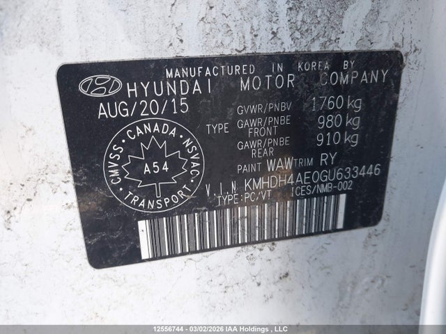 Продаж на аукціоні авто 2016 Hyundai Elantra Sport Appearance, vin: KMHDH4AE0GU633446, номер лоту: 12556744