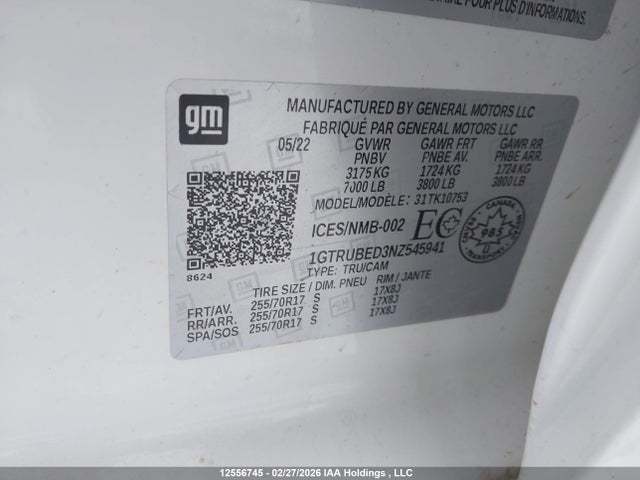 1GTRUBED3NZ545941 GMC Sierra K1500 Sle