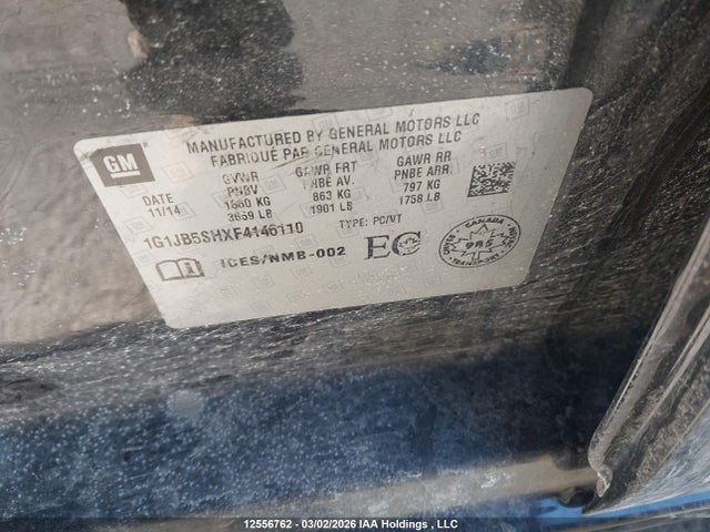 1G1JB5SHXF4146110 Chevrolet Sonic