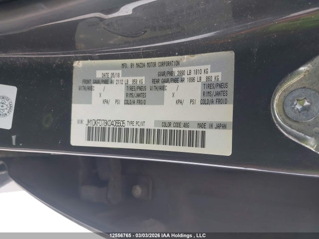 12556765 :رقم المزاد ، JM1DKFD78K0406505 vin ، 2019 Mazda Cx-3 Gt مزاد بيع
