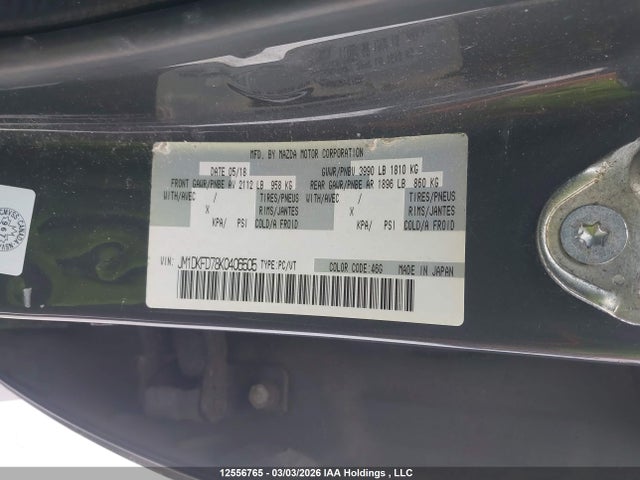 12556765 :رقم المزاد ، JM1DKFD78K0406505 vin ، 2019 Mazda Cx-3 Gt مزاد بيع