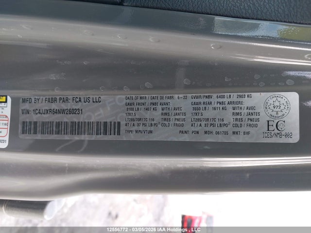 1C4JJXR64NW260231 Jeep Wrangler 4xe Unlimited Rubicon