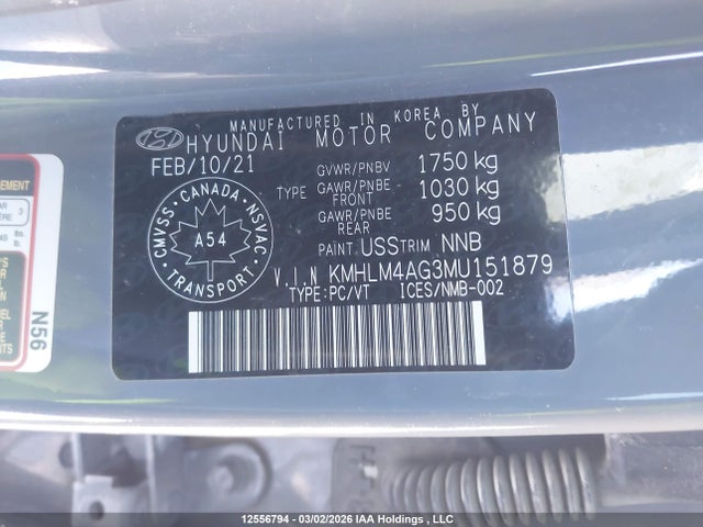 KMHLM4AG3MU151879 Hyundai Elantra Preferred Ivt
