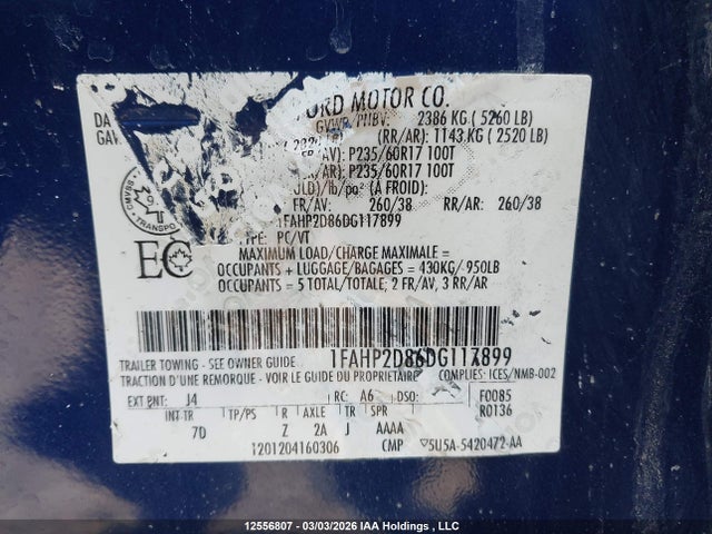 Aukcja sprzedaży 2013 Ford Taurus Se, vin: 1FAHP2D86DG117899, numer aukcji: 12556807