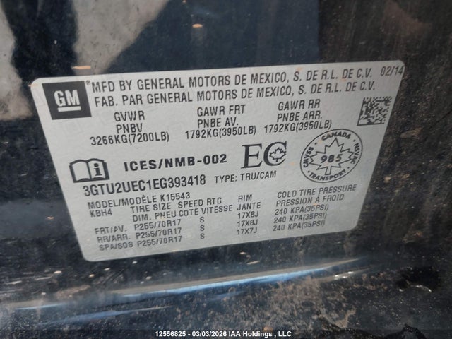 3GTU2UEC1EG393418 GMC Sierra 1500 Sle