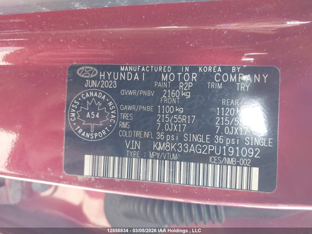 KM8K33AG2PU191092 Hyundai Kona Electric Ultimate