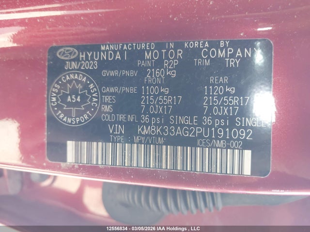 KM8K33AG2PU191092 Hyundai Kona Electric Ultimate