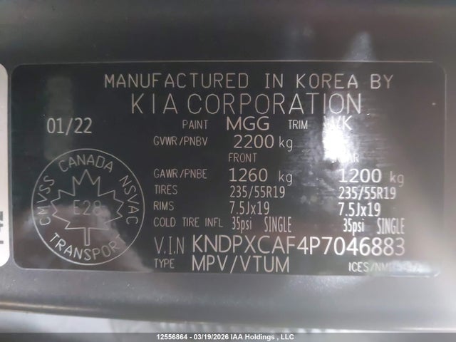 Продажа на аукционе авто 2023 Kia Sportage X Line Limited, vin: KNDPXCAF4P7046883, номер лота: 12556864