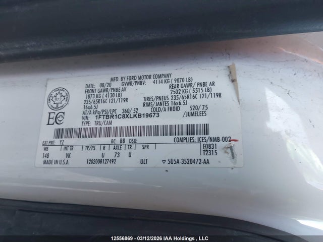 1FTBR1C8XLKB19673 Ford Transit T-250