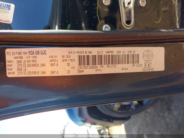 1C4PJMDX7JD592341 Jeep Cherokee Limited
