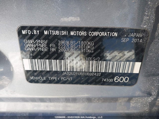 JA32U2FU6FU602422 Mitsubishi LANCER ES