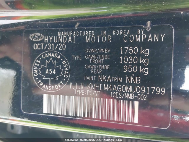 Aukcja sprzedaży 2021 Hyundai Elantra Preferred Ivt, vin: KMHLM4AG0MU091799, numer aukcji: 12556922